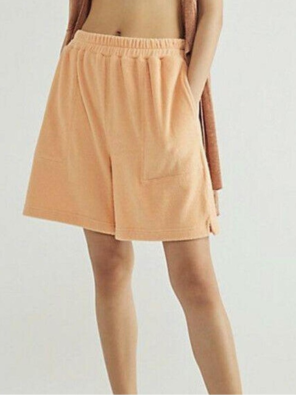 Free People Beach Peach Pull-On Elastic Waist Terrycloth Shorts
